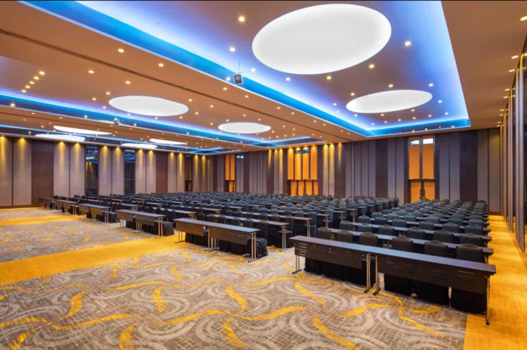 Large conference hall at Sheraton Saigon Grand Opera set up for corporate meeting and event.