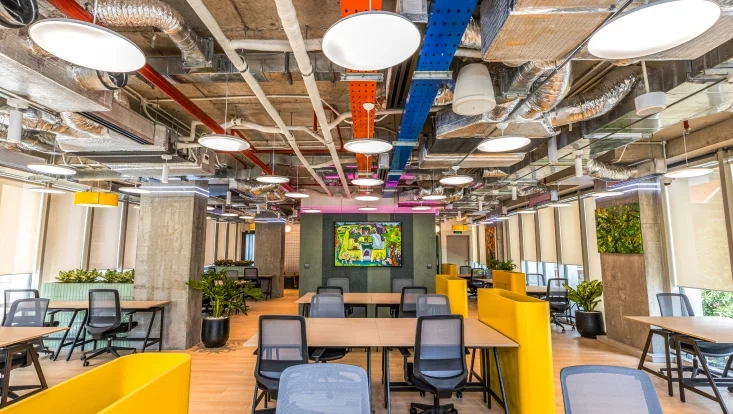 Modern coworking space at The Sentry P with open seating for business meetings in Saigon