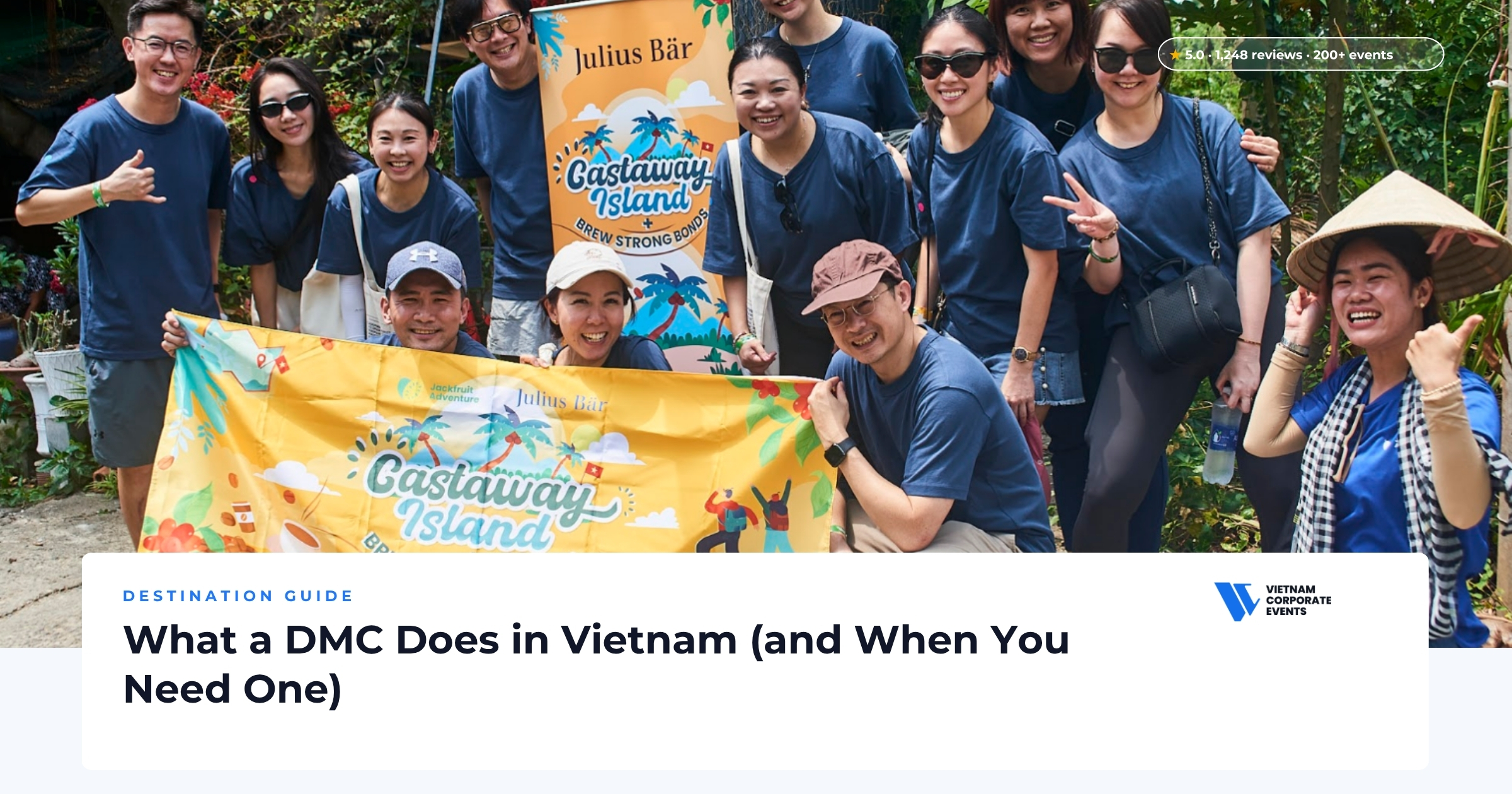 dmc vietnam event team coordinating a corporate program on site