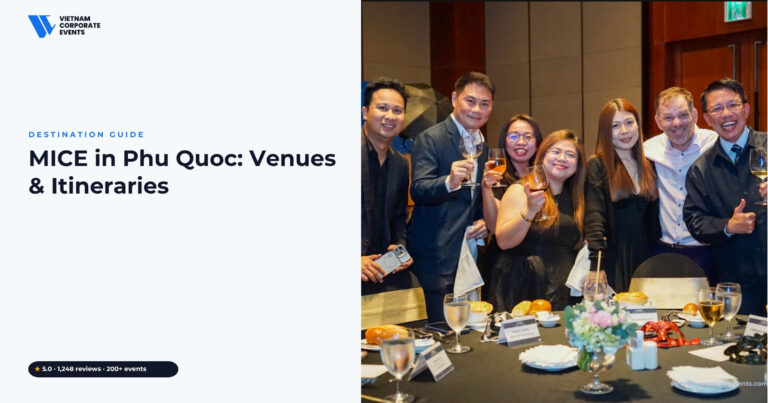 mice phu quoc conference set up in an island resort ballroom