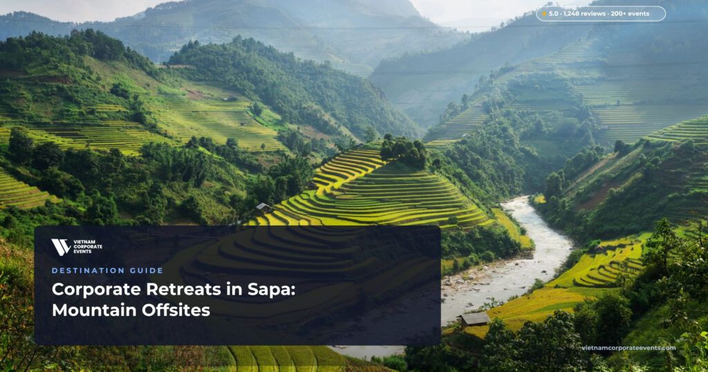 corporate retreat in sapa leadership team among the rice terraces in northern vietnam