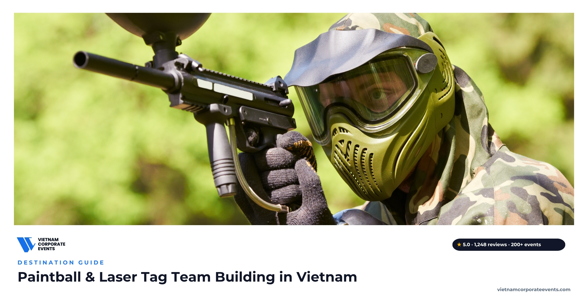 paintball team building vietnam corporate team in protective gear during a tactical game