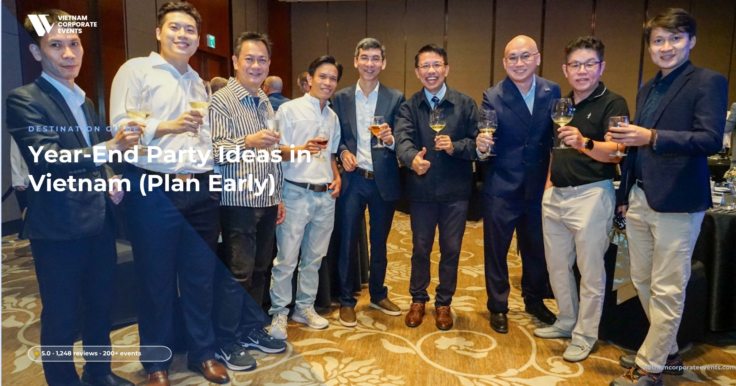 year end party ideas vietnam company celebration with staff at a gala venue