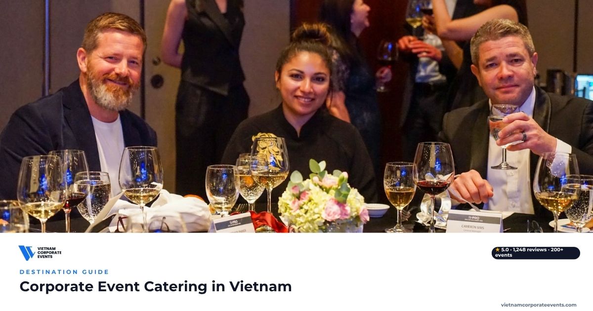 corporate event catering vietnam banquet service at a company gala dinner