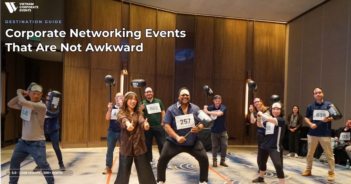 corporate networking event ideas guests talking at a business reception