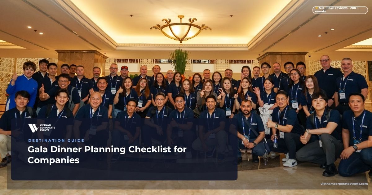 gala dinner planning checklist ballroom set with round tables before a corporate gala