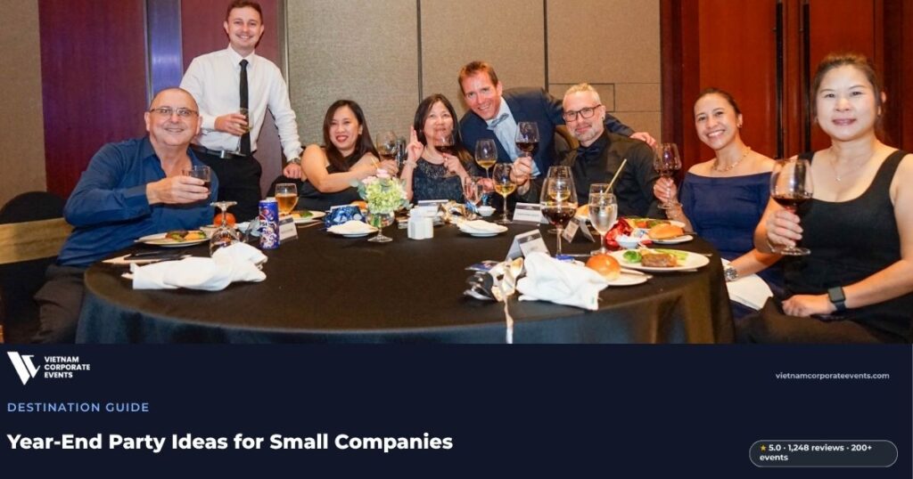 small company year end party ideas team of twenty at a private dinner celebration