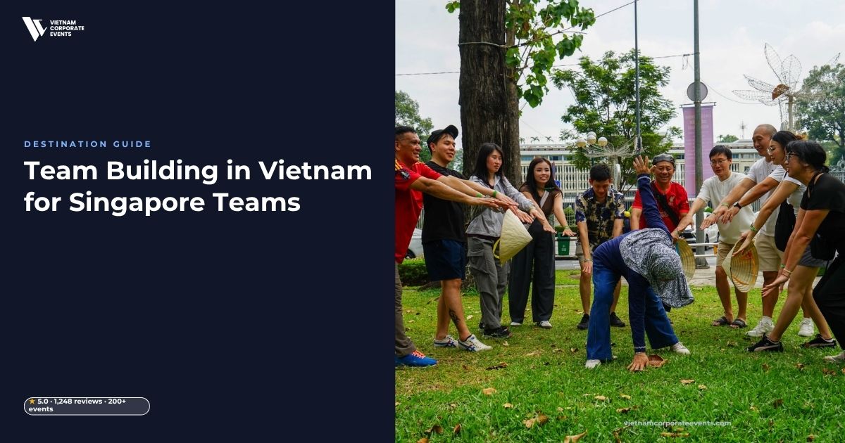 team building vietnam for singapore teams group activity on a beach in da nang
